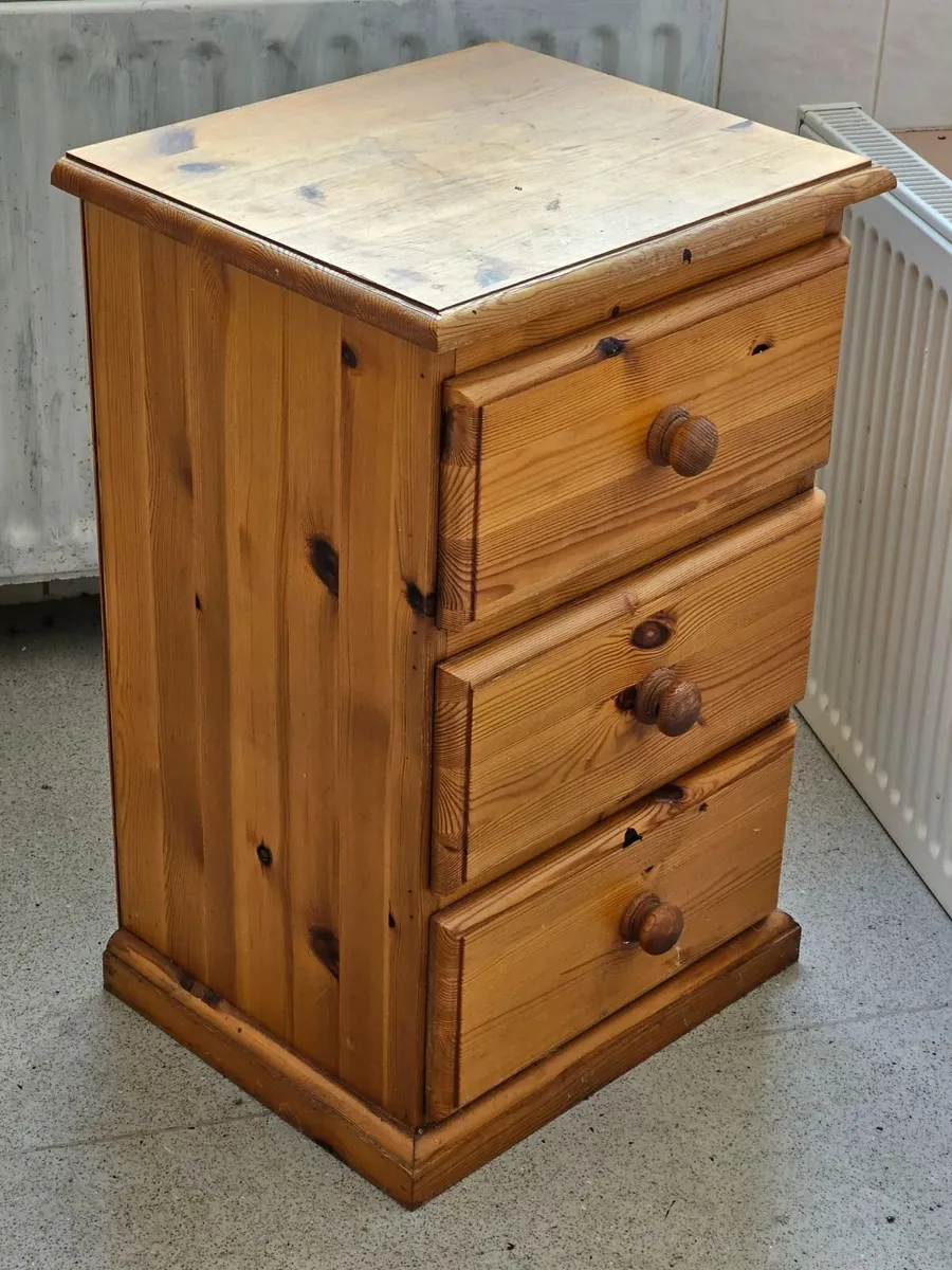 Bedside Table Chest of Drawers Nightstand Solid - Image 1