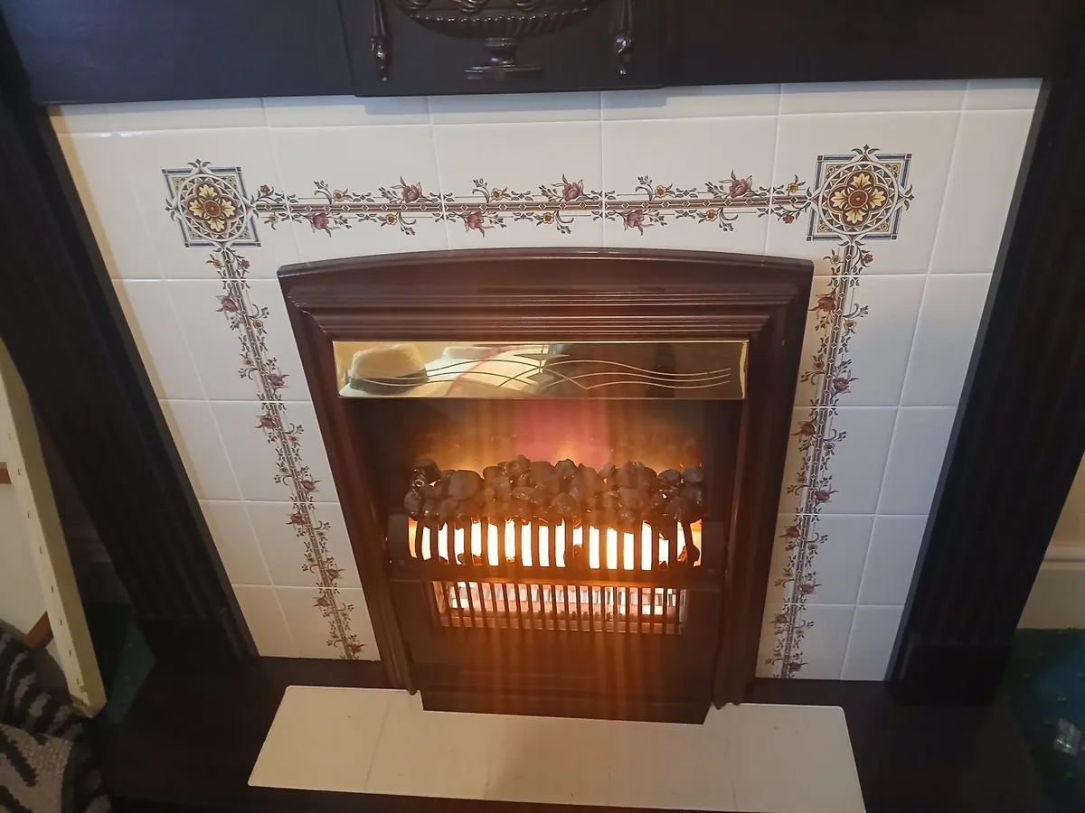 Electric Fire with Wooden Mantel - Image 1
