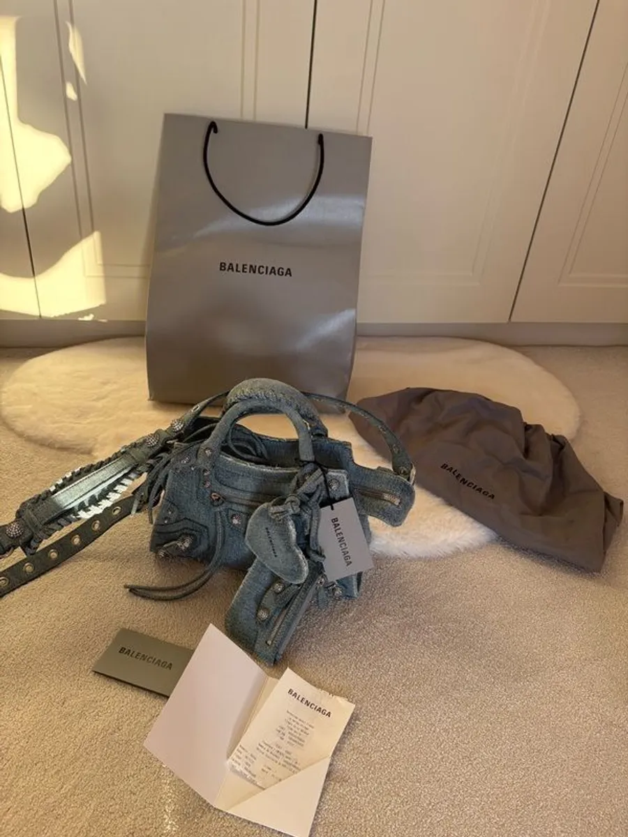 Brand New Balenciaga Denim Neo Cagole with rhinestones - Image 1