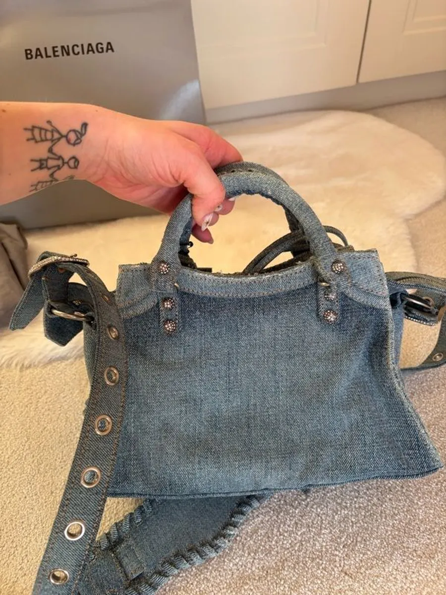Brand New Balenciaga Denim Neo Cagole with rhinestones - Image 2