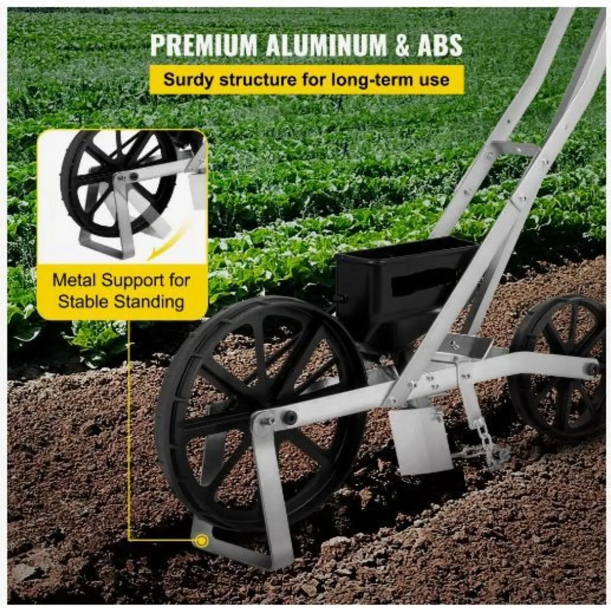 Garden Seeder, Metal Precision Garden Push - Image 2