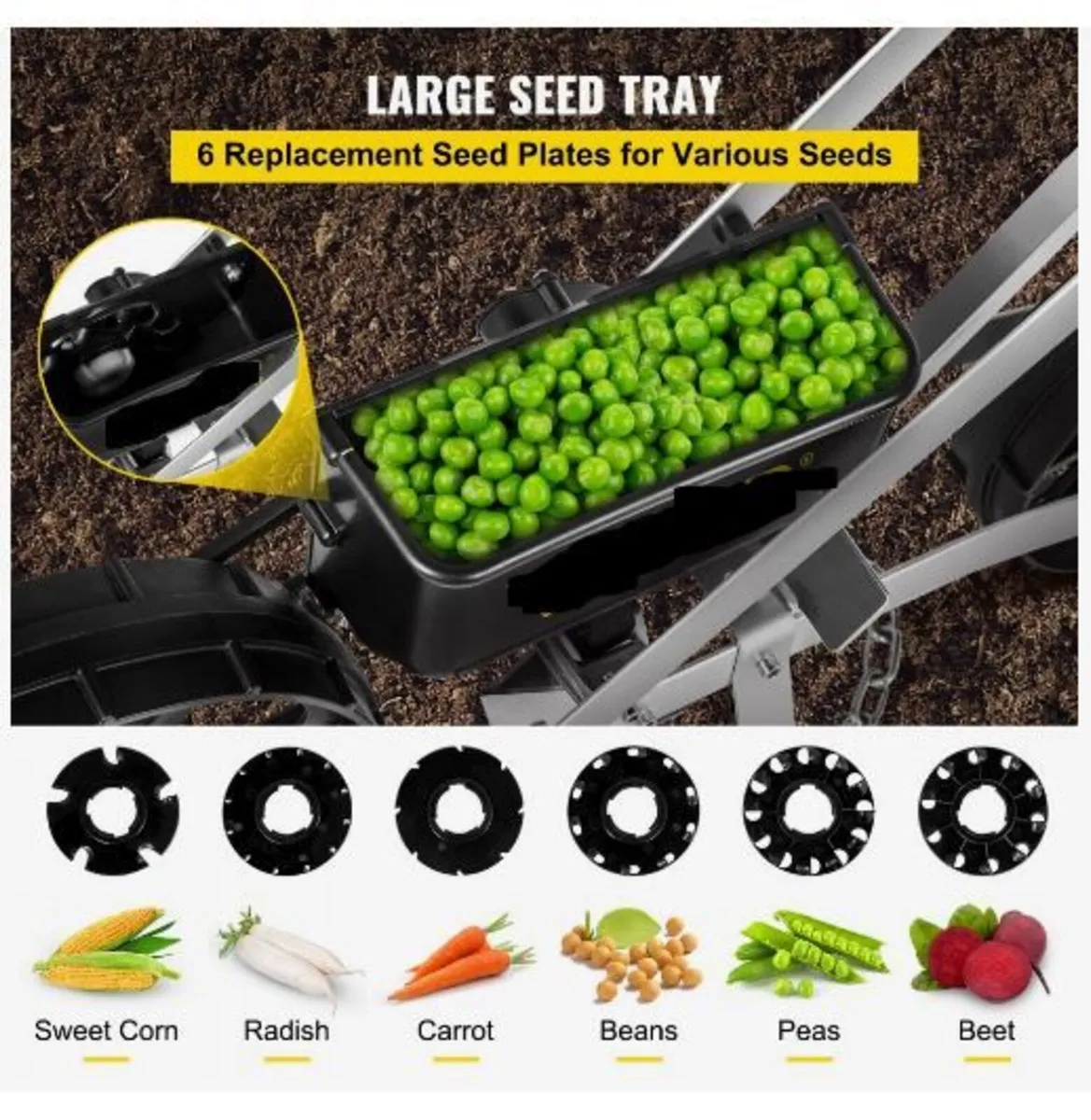 Garden Seeder, Metal Precision Garden Push - Image 4