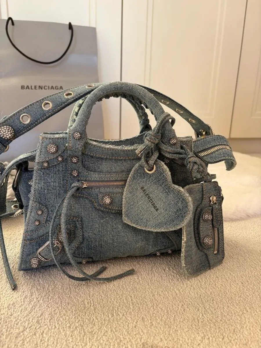 Brand New Balenciaga Denim Neo Cagole with rhinestones - Image 4