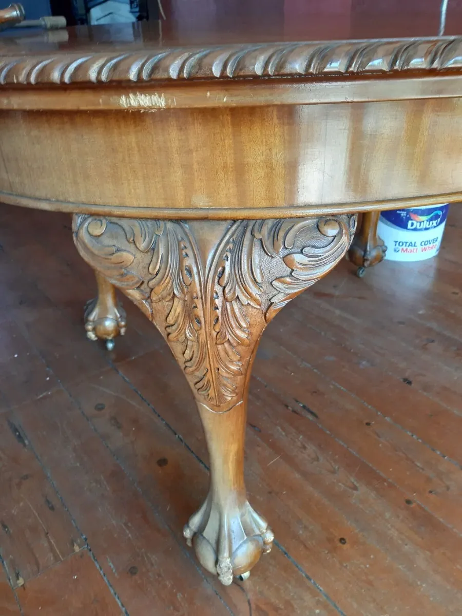 Antique extendable dining table - Image 4