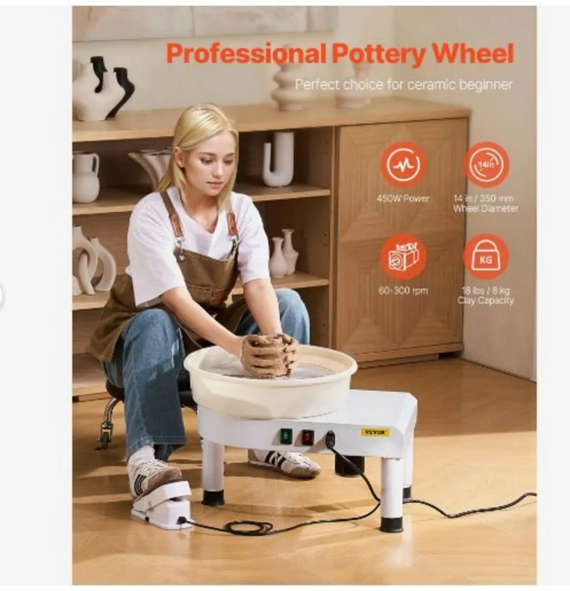 Pottery Wheel, 35 cm Ceramic Wheel Forming - Image 2