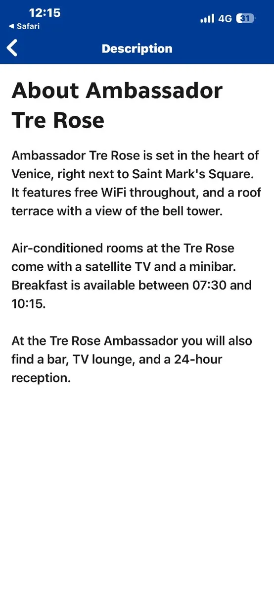 VENICE HOTEL 27th -30th April - Image 3