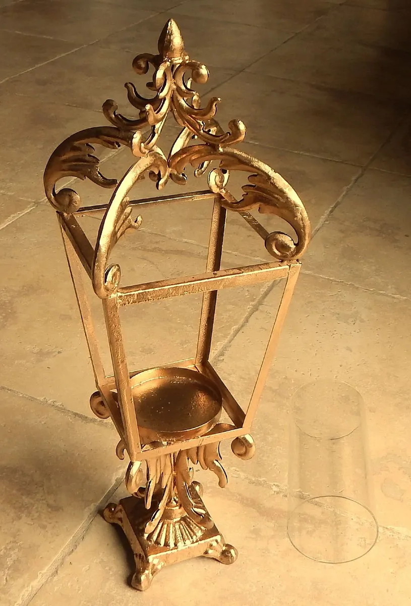 Large Metal Candle Lantern with Glass Insert - Image 2