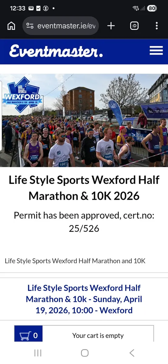 2 Entries to Wexford half Marathon