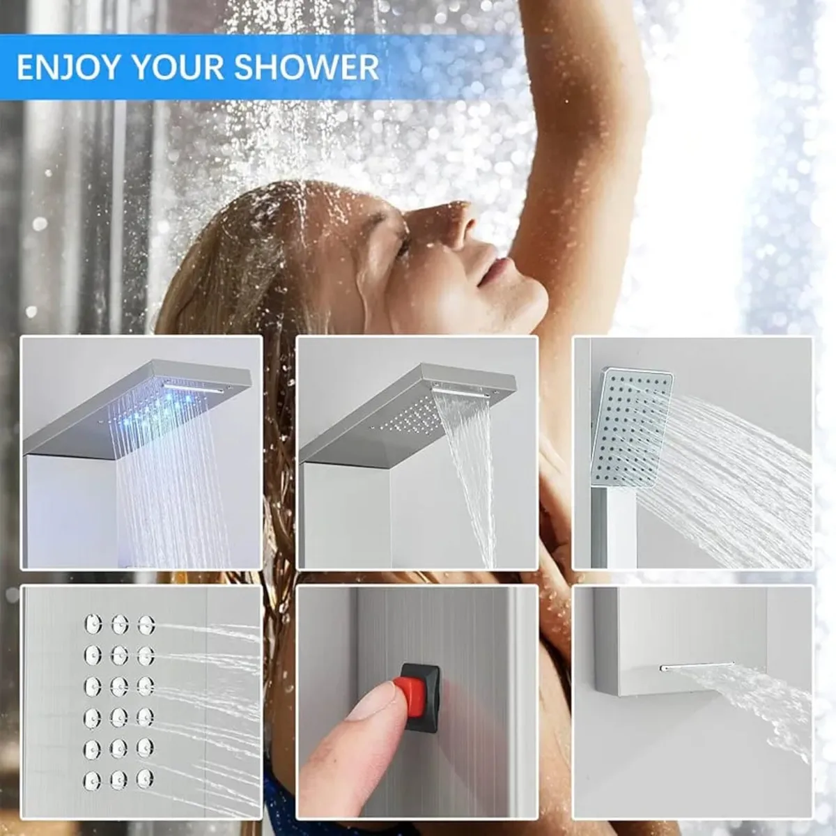 Bath Shower Mixer Shower Tower Panel System with S - Image 2
