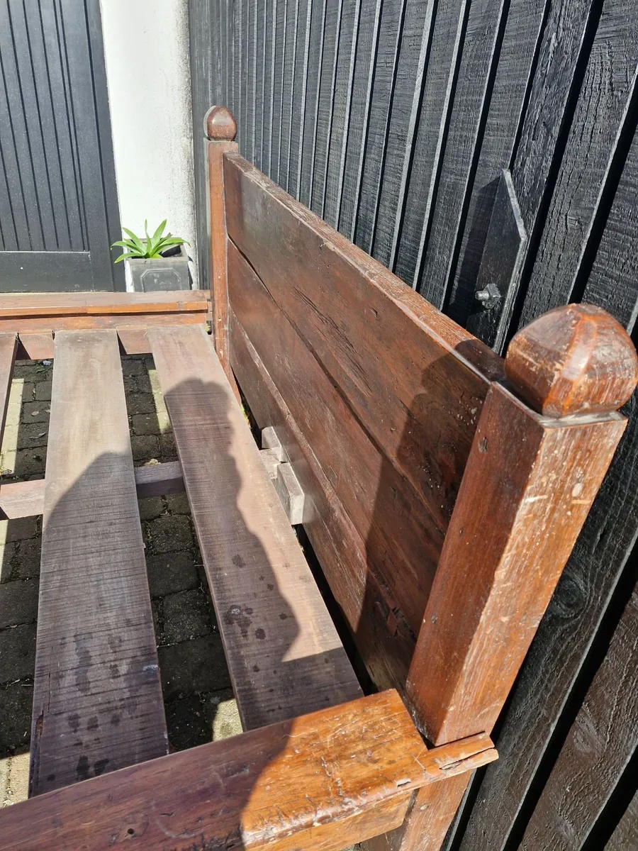 Ironwood poster bed frame and Maghony fire place f - Image 3