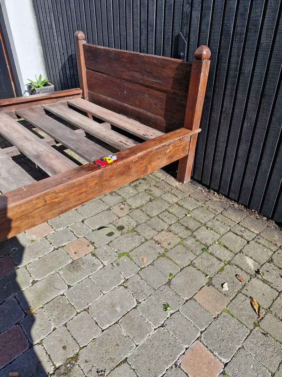 Ironwood poster bed frame and Maghony fire place f - Image 4