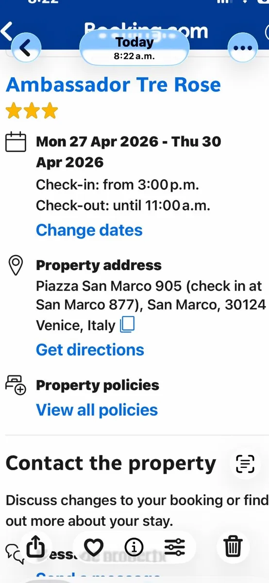 VENICE HOTEL 27th -30th April - Image 1