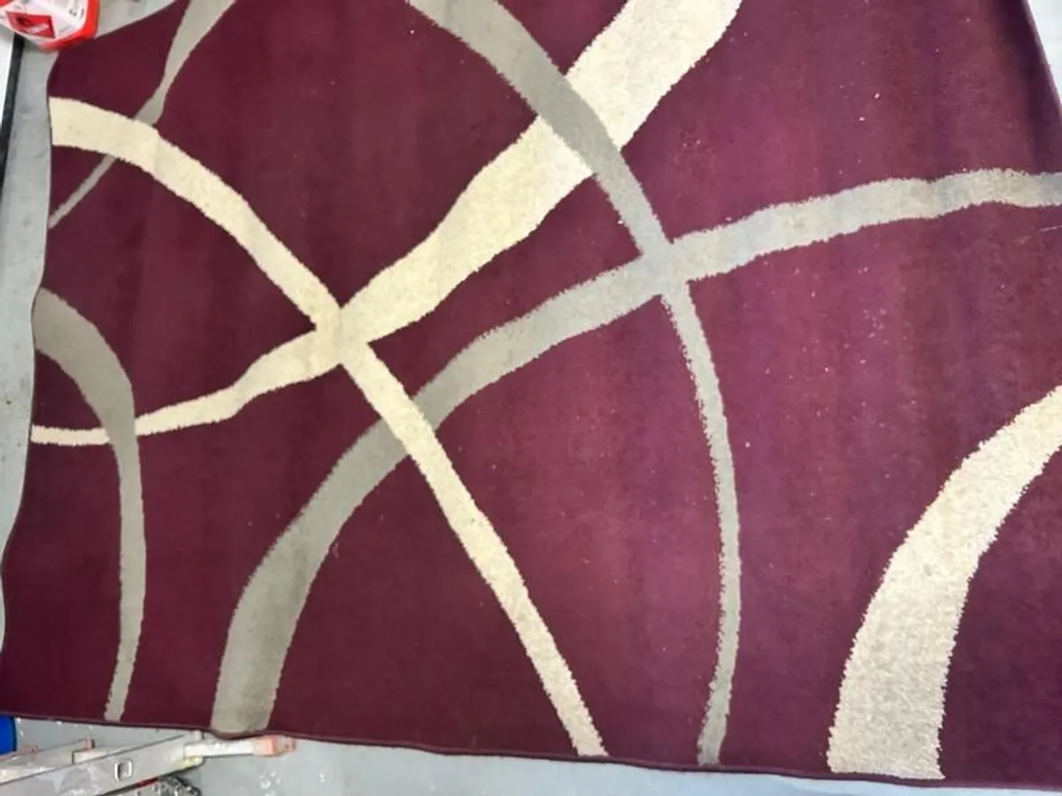 Meradiso Burgundy Geometric Area Rug 170x230 cm