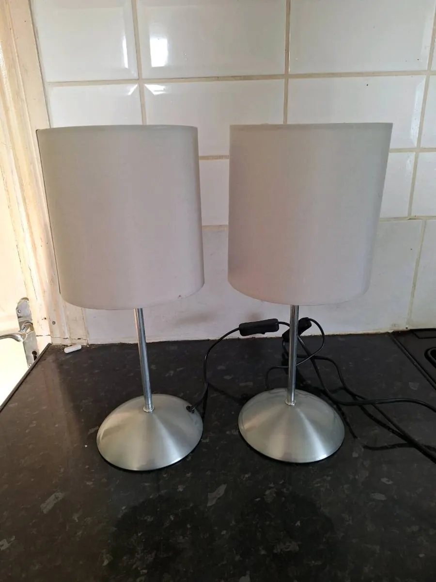 Pair of small chrome table lamps