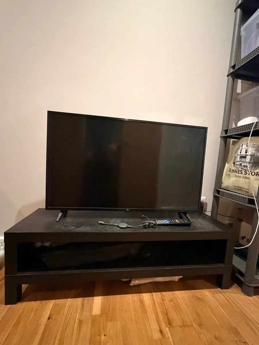 LG 43” TV + Stand + Chromecast Bundle for Sale - Image 1