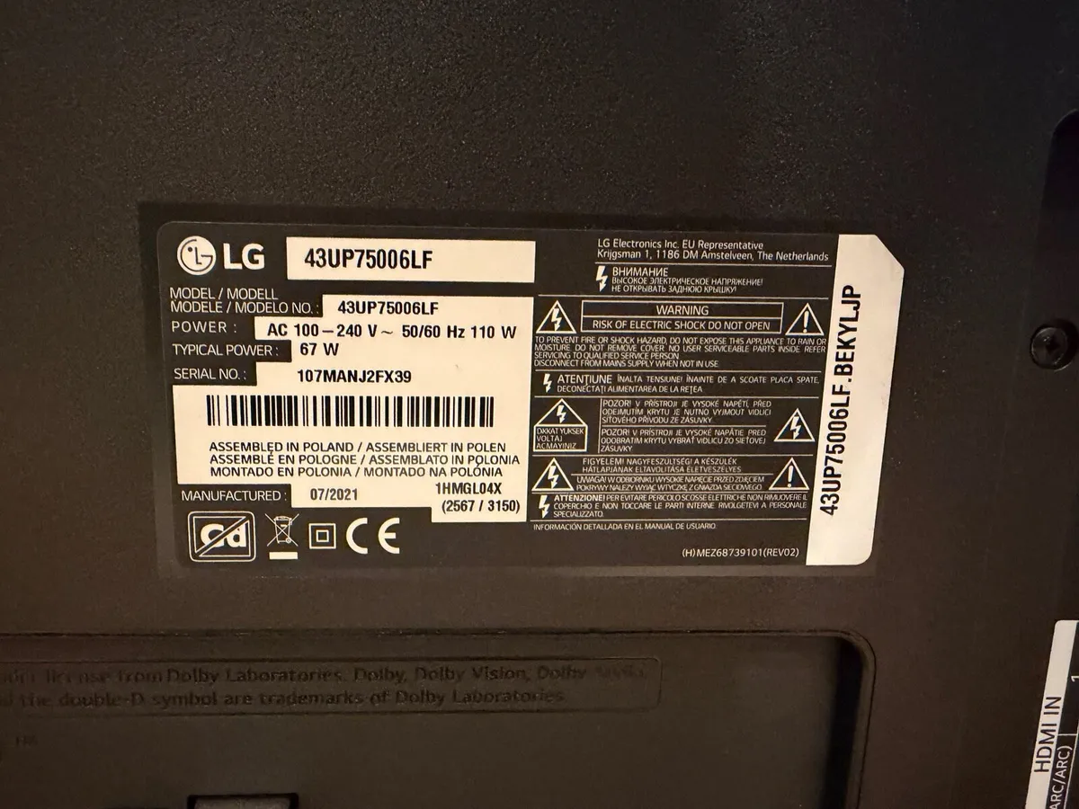 LG 43” TV + Stand + Chromecast Bundle for Sale - Image 3