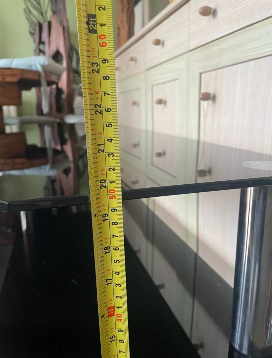 Black TV Unit with Glass - Image 4