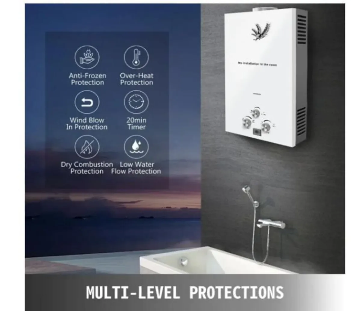 18L 36KW Gas Instantaneous Water Heater - Image 3