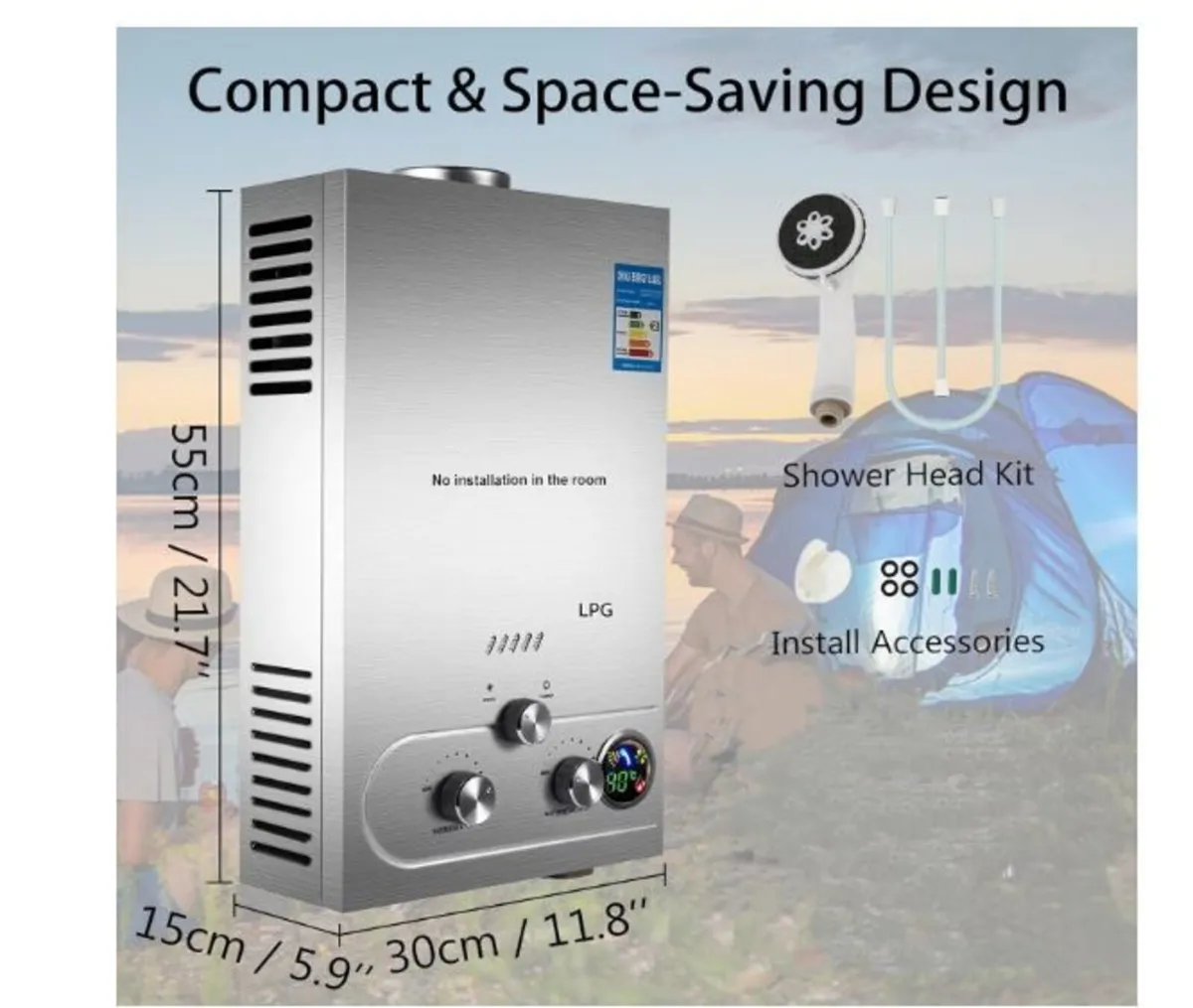 Gas Water Heater, 18LPM 36KW - Image 2