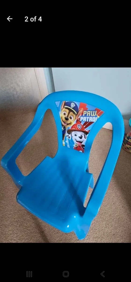 kids table and chair plastic paw patrol - Image 3
