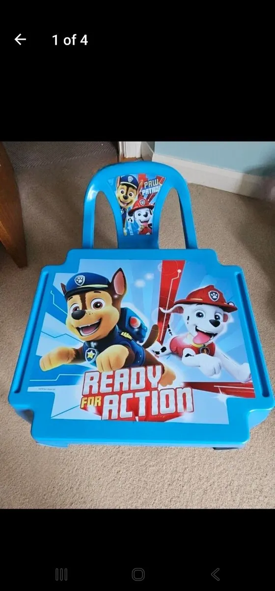 kids table and chair plastic paw patrol - Image 1