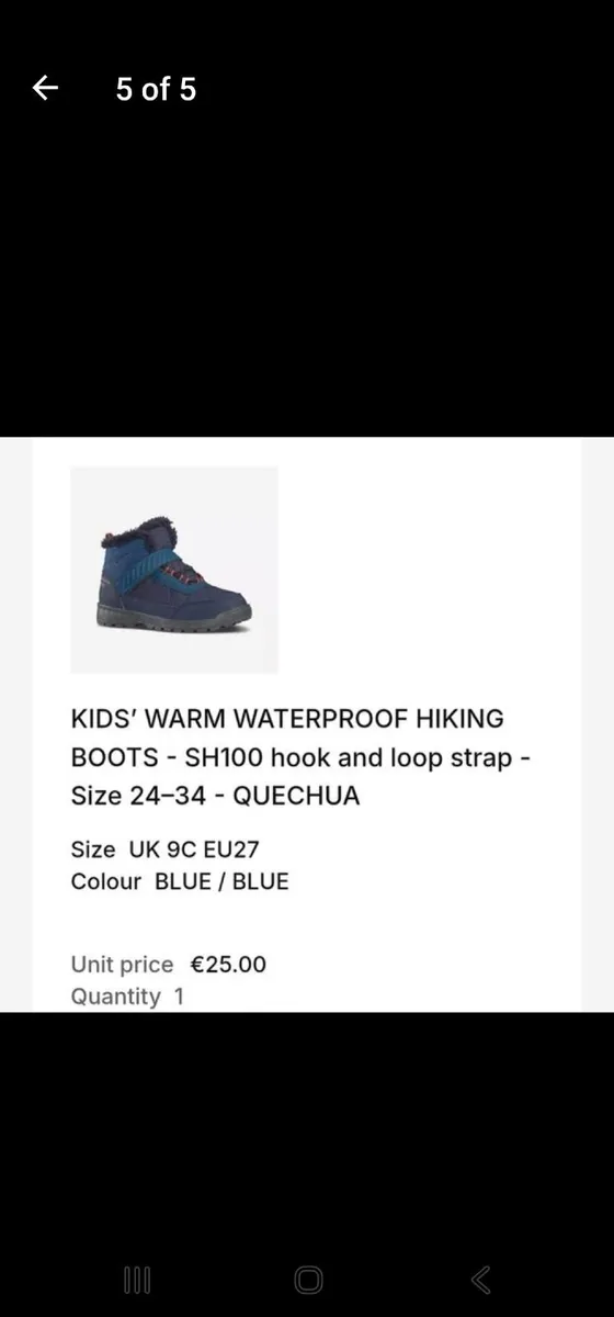 Kids warm waterproof boots size 9 eu27 - Image 2
