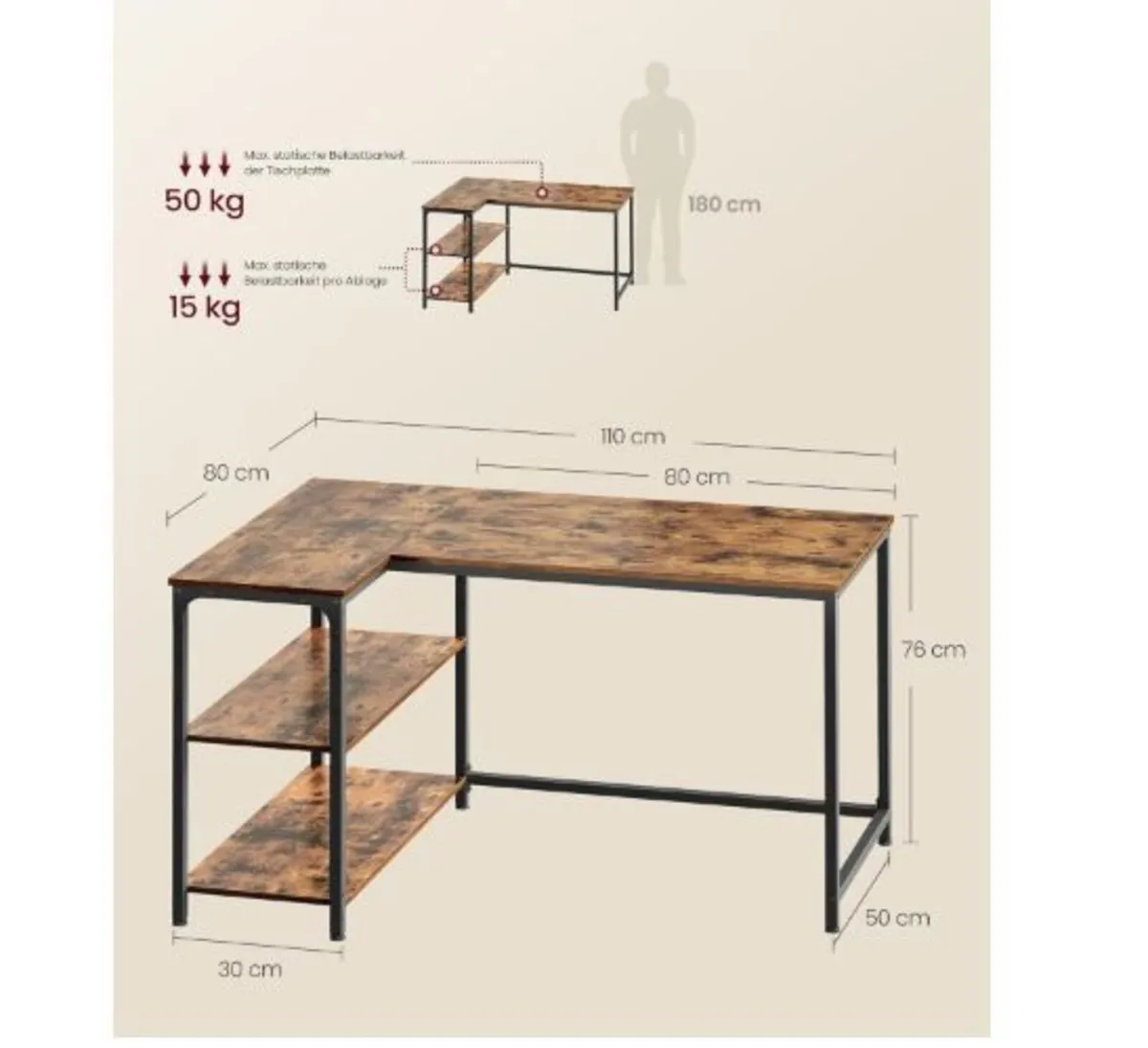L Shape Corner Desk Computer - Image 3