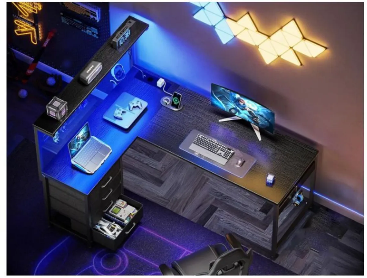 Gaming Table with LED, 130 × 100 cm - Image 2