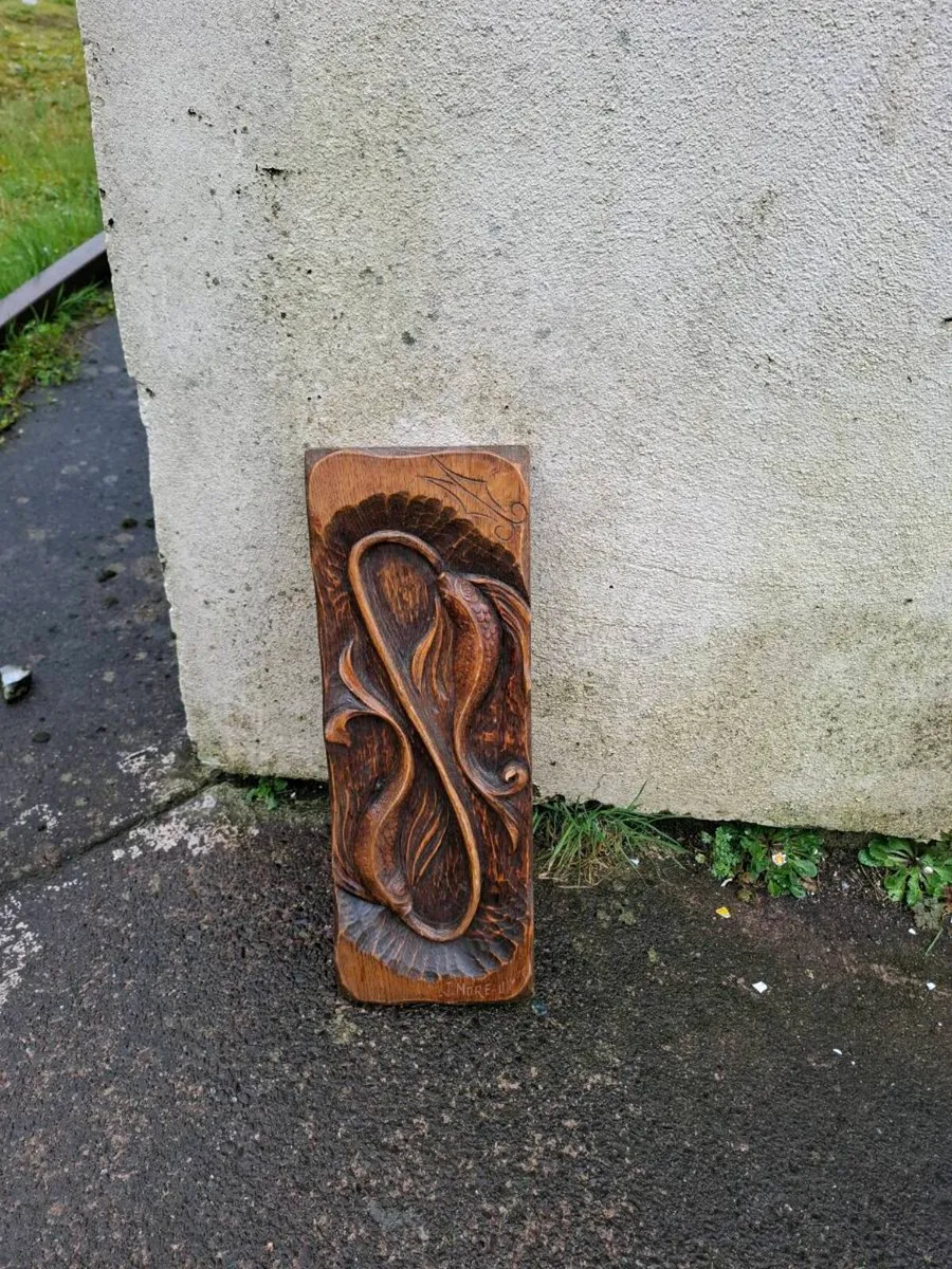 Tall wood fish sign decor postage possible