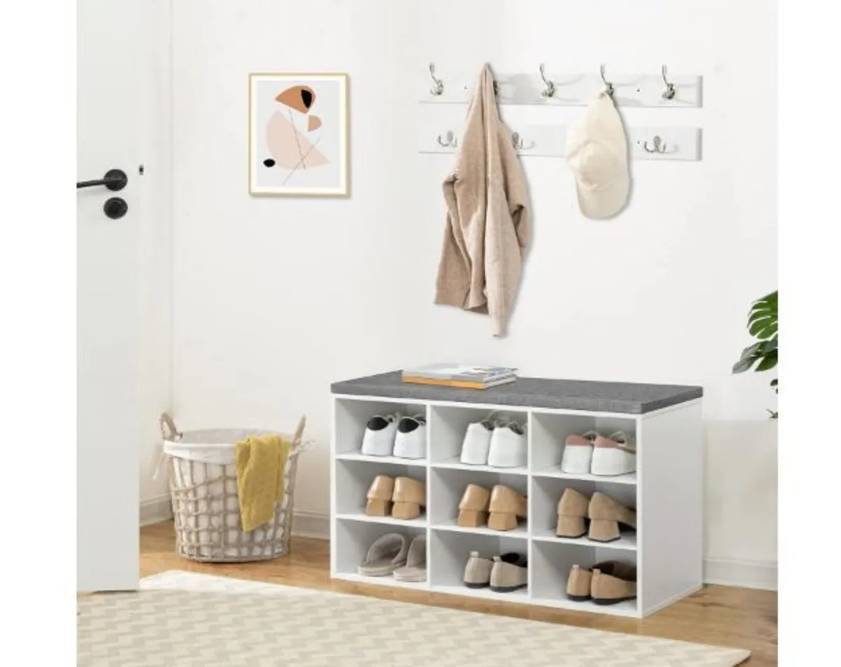 Wardrobe Shoe Rack Set, Shoe Bench - Image 4