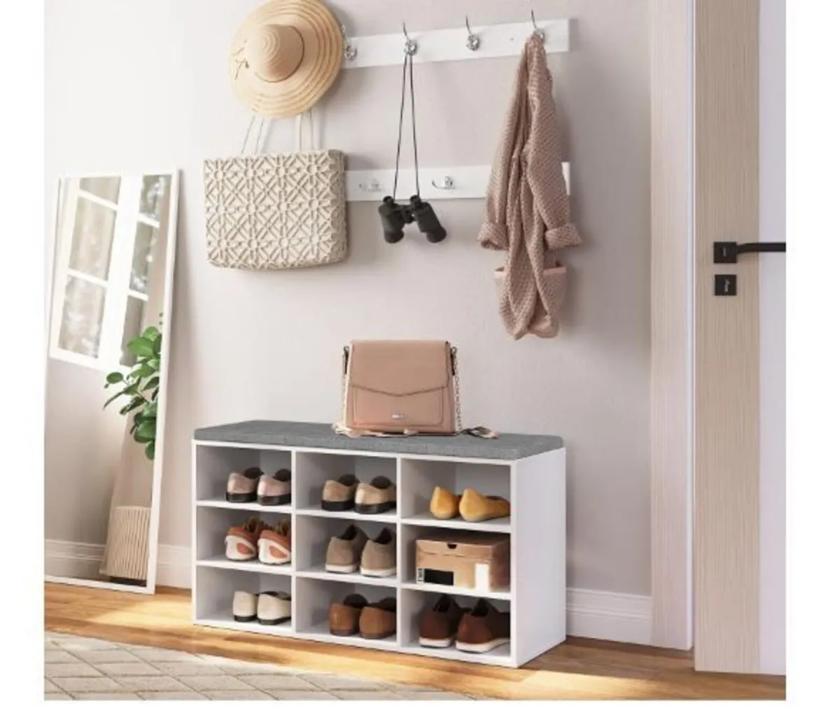 Wardrobe Shoe Rack Set, Shoe Bench - Image 3