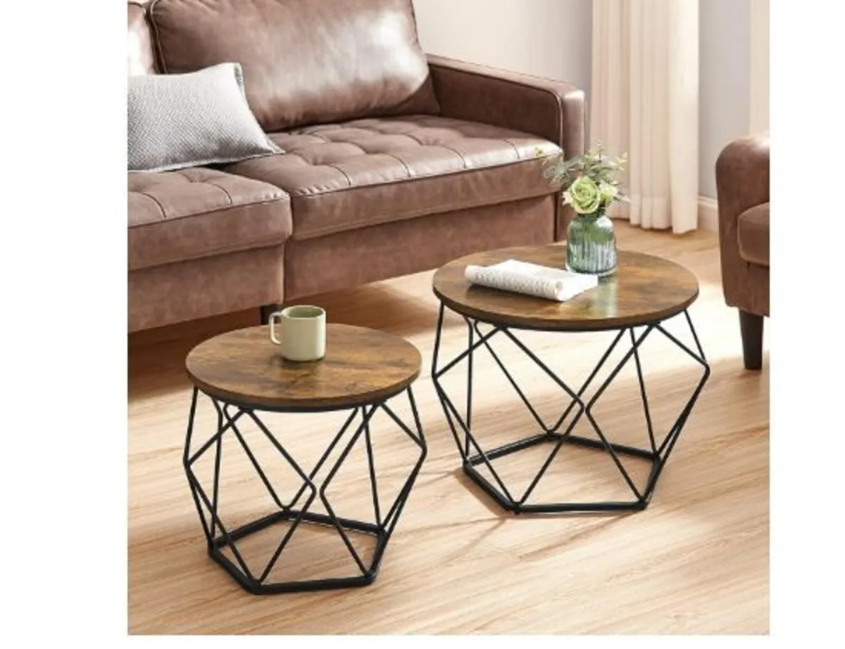 Round Coffee Table, Set of 2, Living Room - Image 3