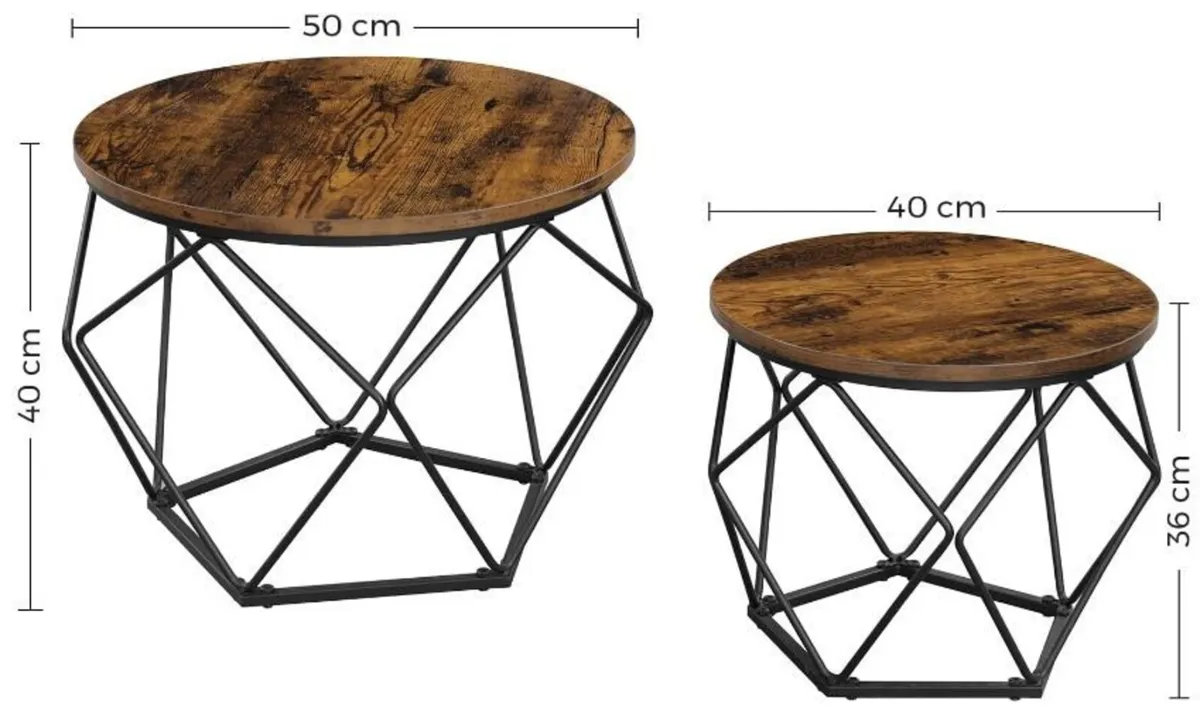 Round Coffee Table, Set of 2, Living Room - Image 4
