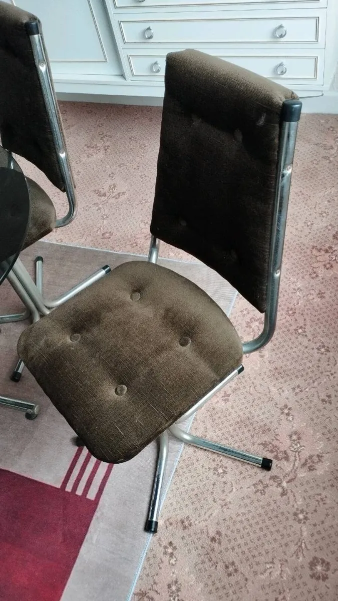 Glass dining room table and chairs - Image 3