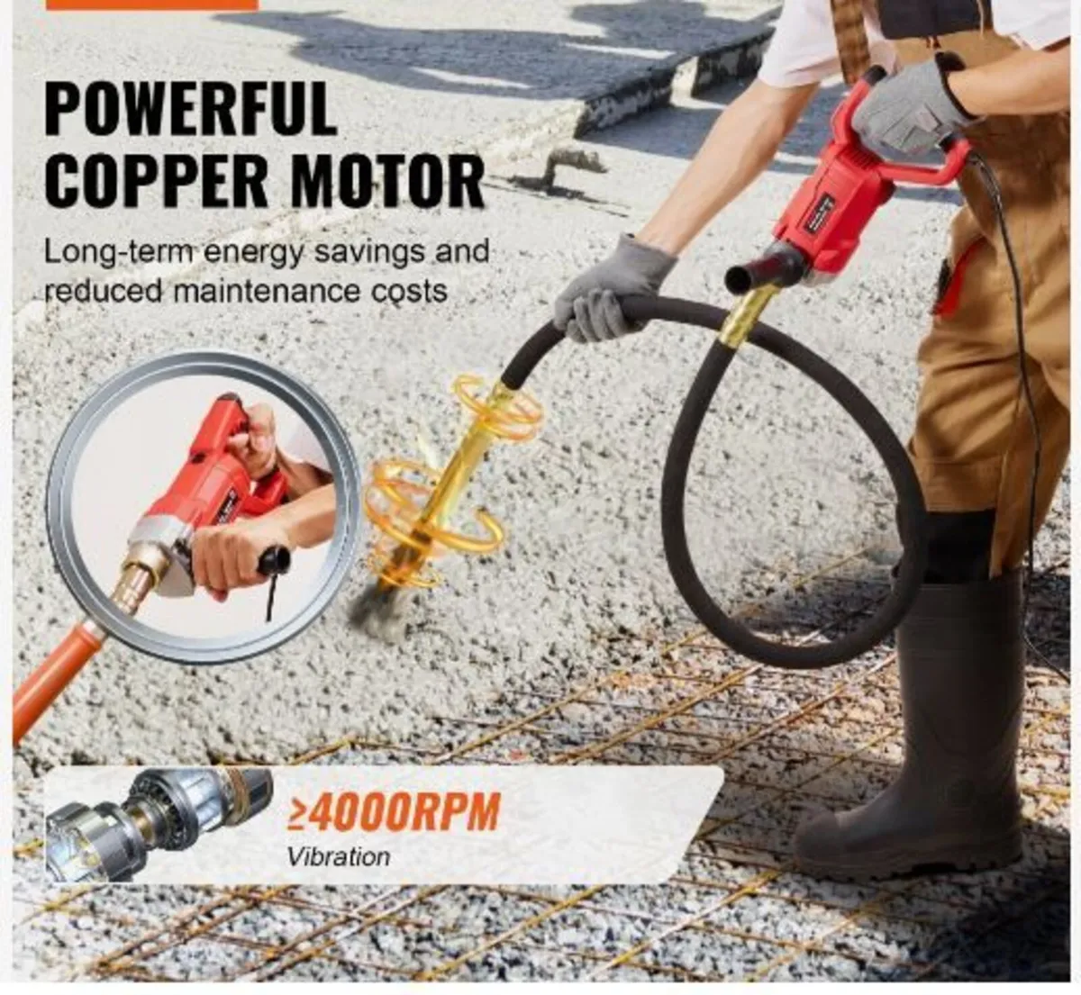 Handheld Concrete Vibrator, 960W - Image 4
