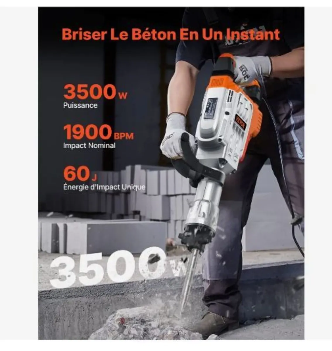 Demolition Jack Hammer, 3500W - Image 4