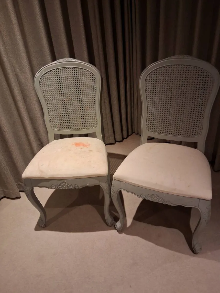 French style rattan kitchen chairs - Image 1