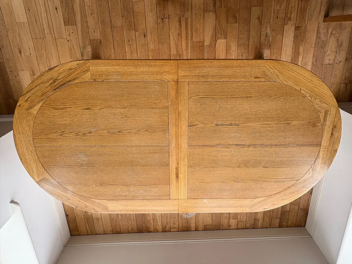 Large Extendable Oak Dining Table 195-245cm - Image 2