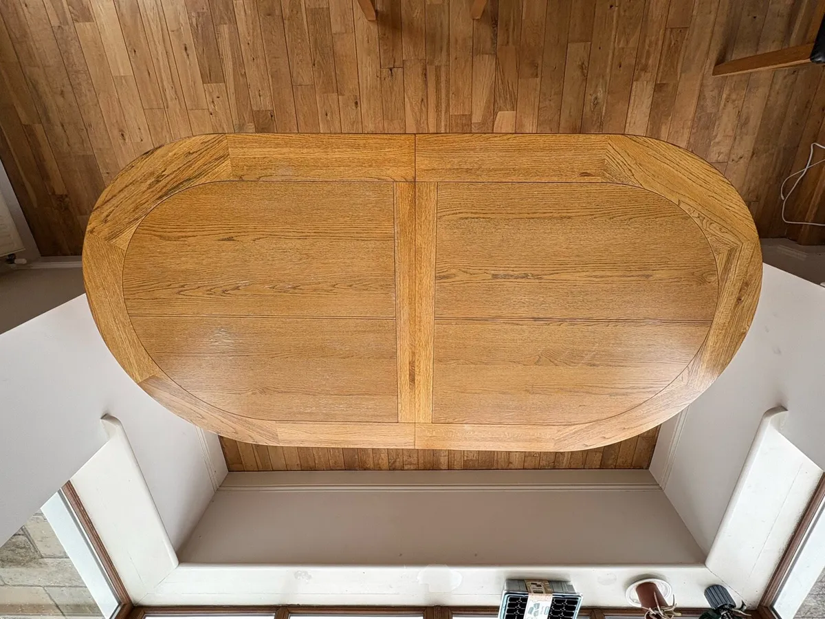 Large Extendable Oak Dining Table 195-245cm - Image 3