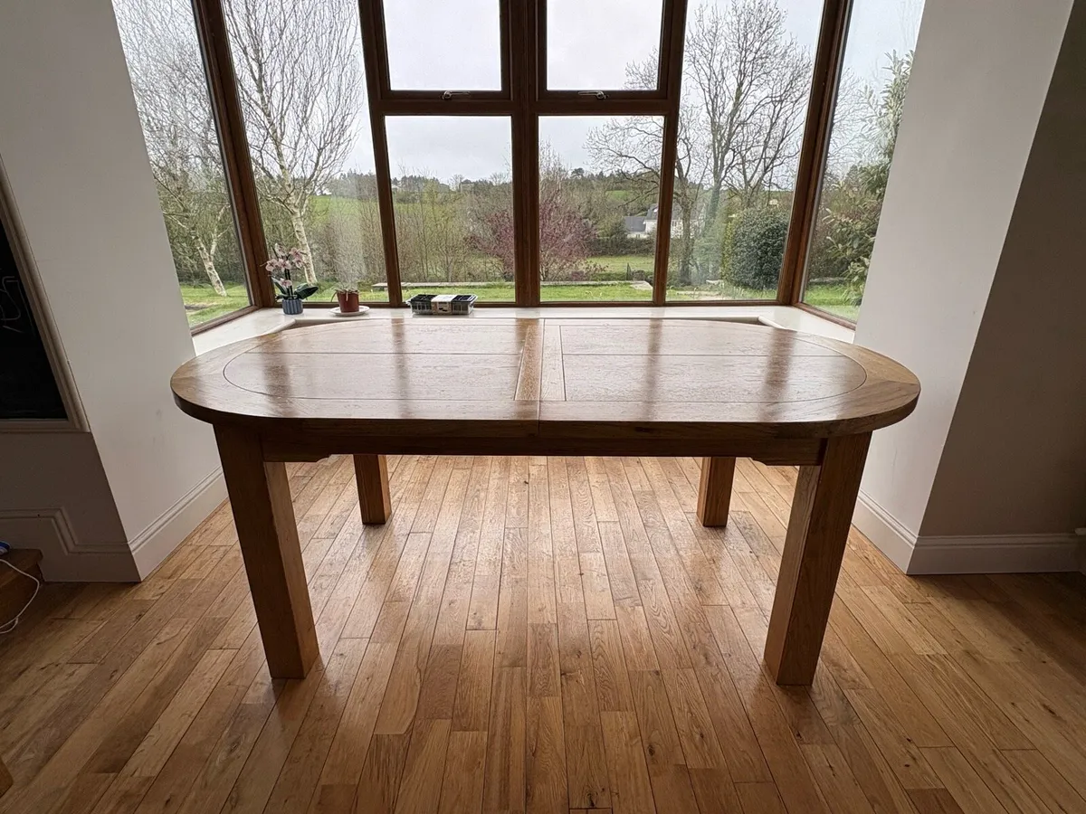 Large Extendable Oak Dining Table 195-245cm - Image 4