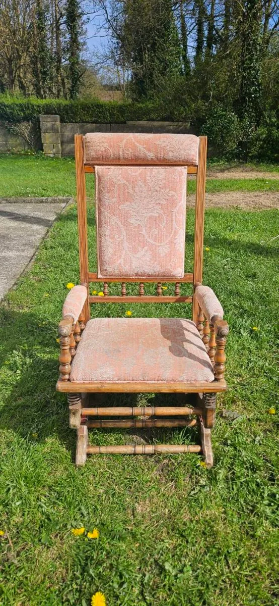 Antique Rocking Chair c.1900 – Solid Wood - Image 1