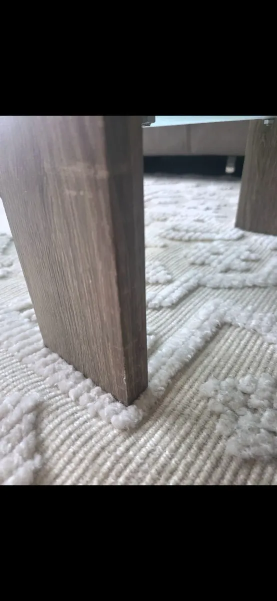 Glass walnut coffee table - Image 3