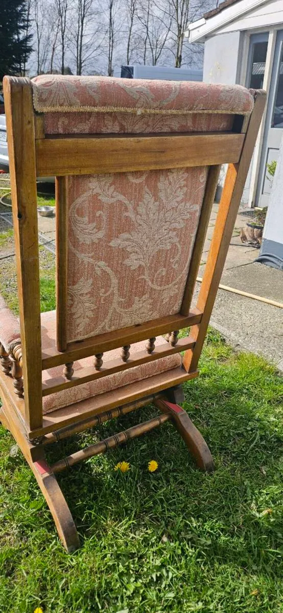 Antique Rocking Chair c.1900 – Solid Wood - Image 3