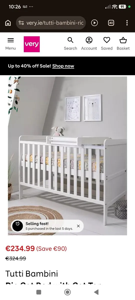 Tutti bambino Cot/cotbed - Image 1