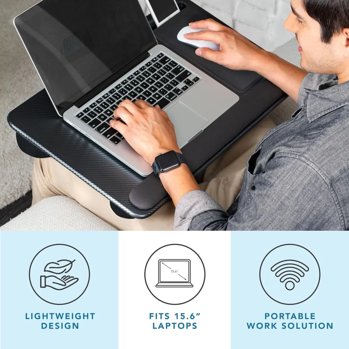 Home Office Pro Lap Desk with Wrist Rest Mouse - Image 3