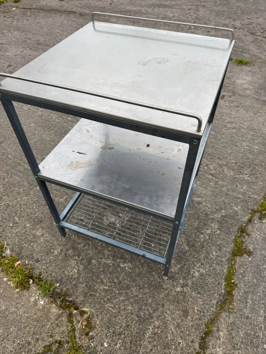 Stainless steel mobile tray - Image 1