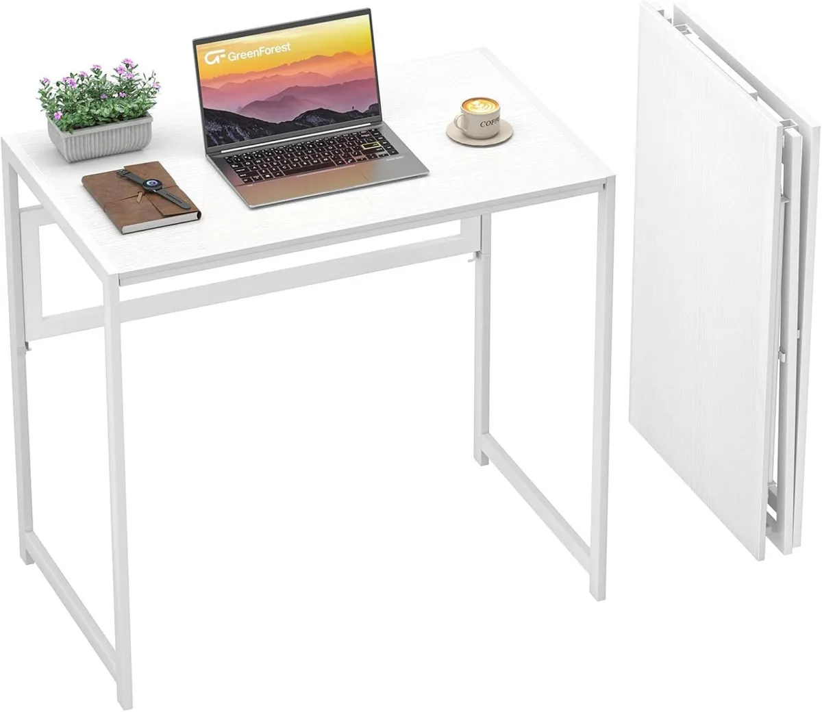 Folding Desk No Assembly Required 80cm Foldable - Image 1