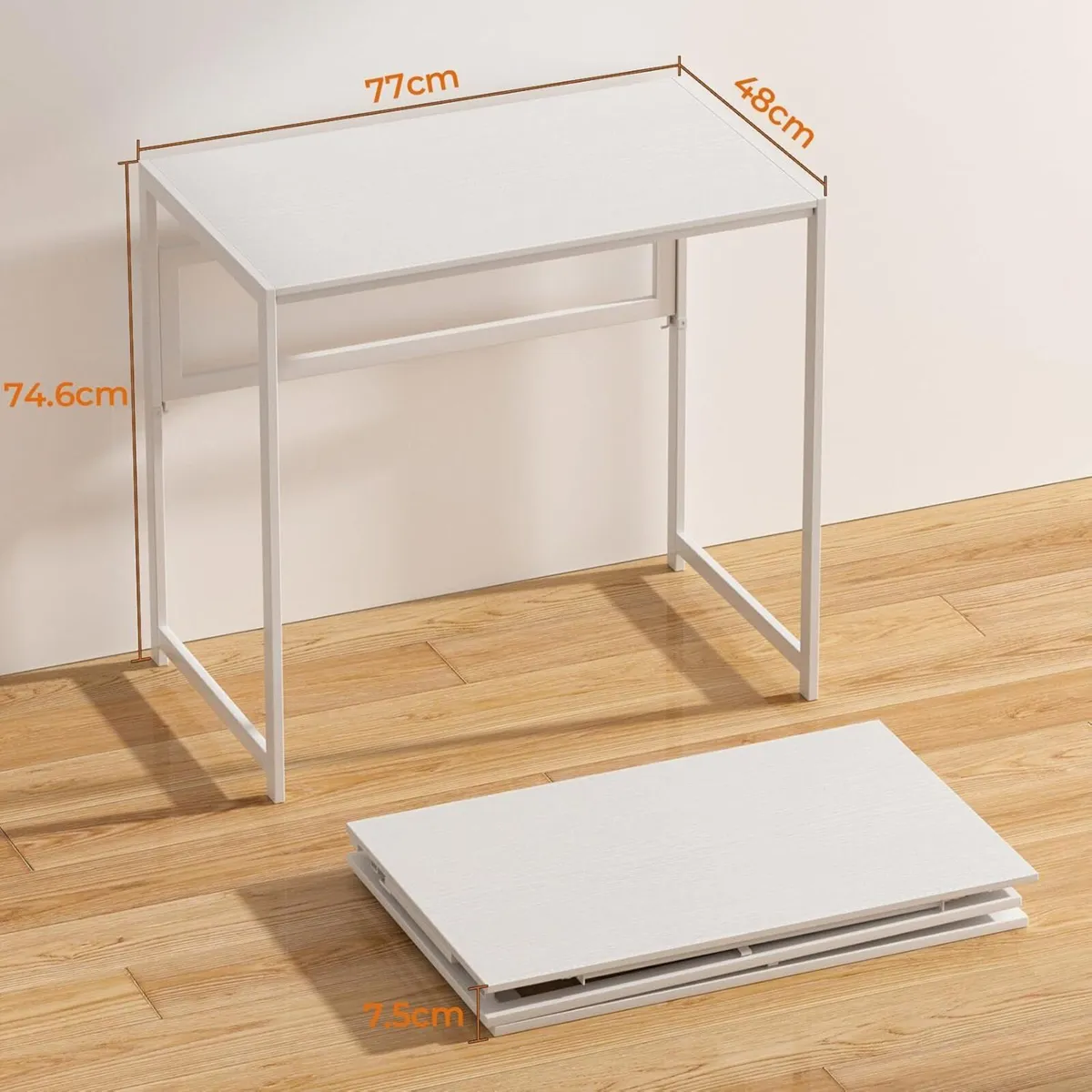 Folding Desk No Assembly Required 80cm Foldable - Image 3