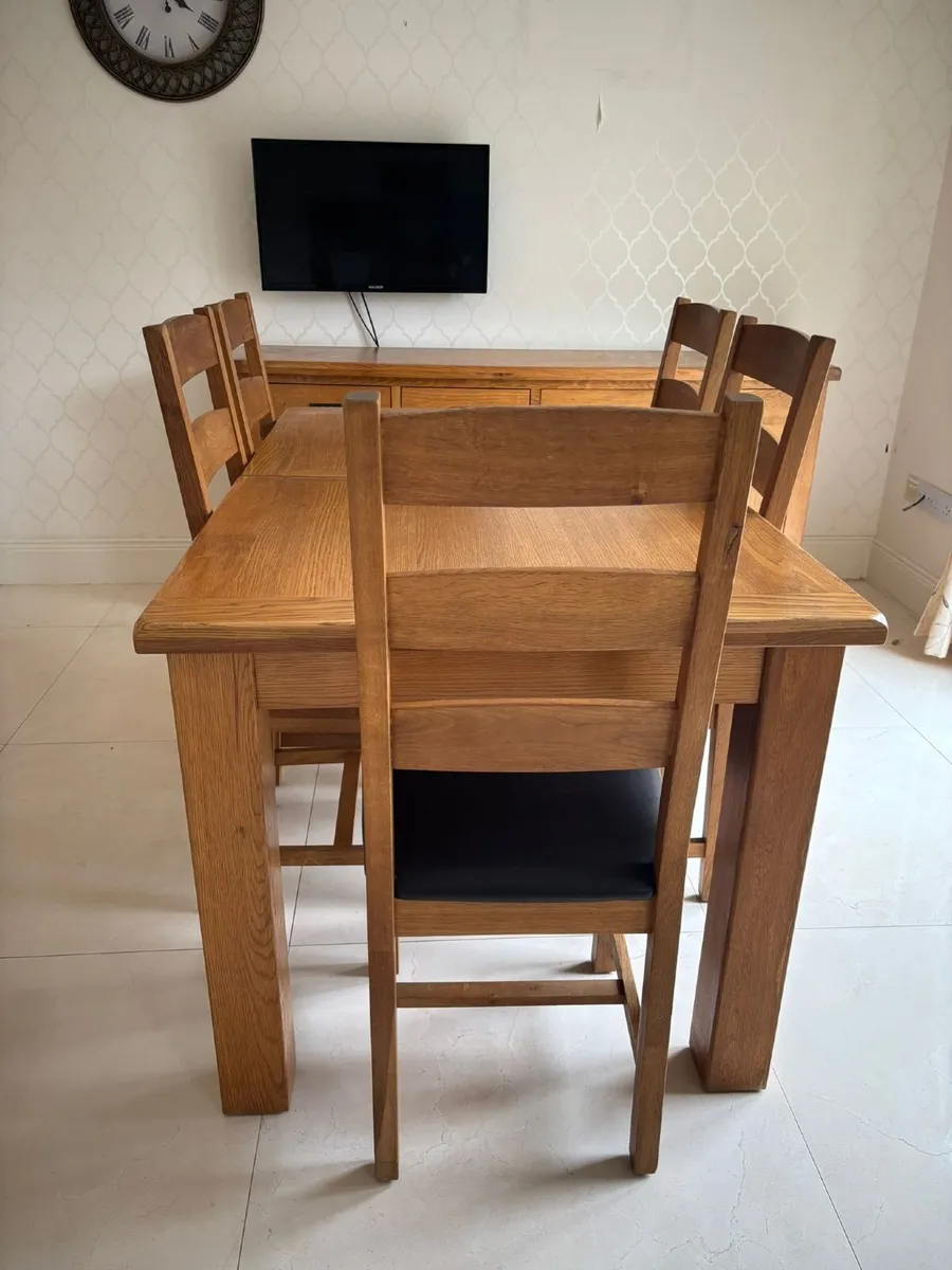 Dinner table with 6 chairs and chest drawer - Image 3