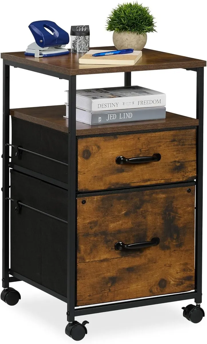 Mobile Filing Cabinet 2 Drawers Suspension Files - Image 1